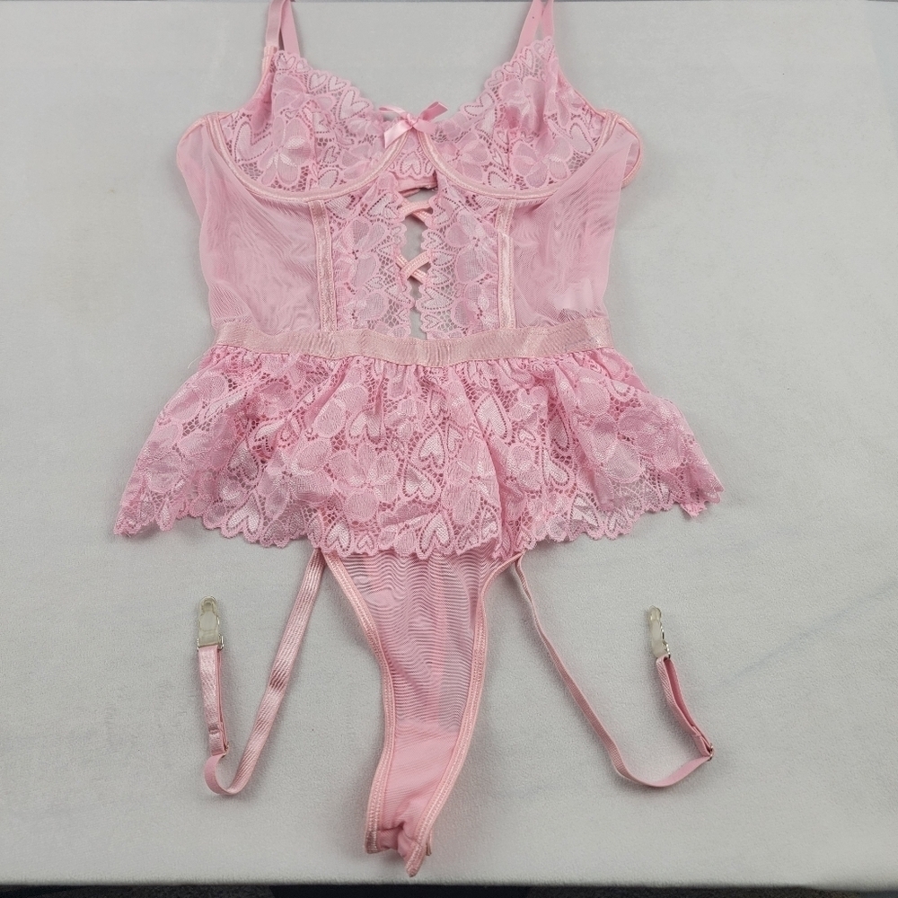 NWOT Sugar and Vapor Anya lace skirt underwire bodysuit Size small - Picture 3 of 8